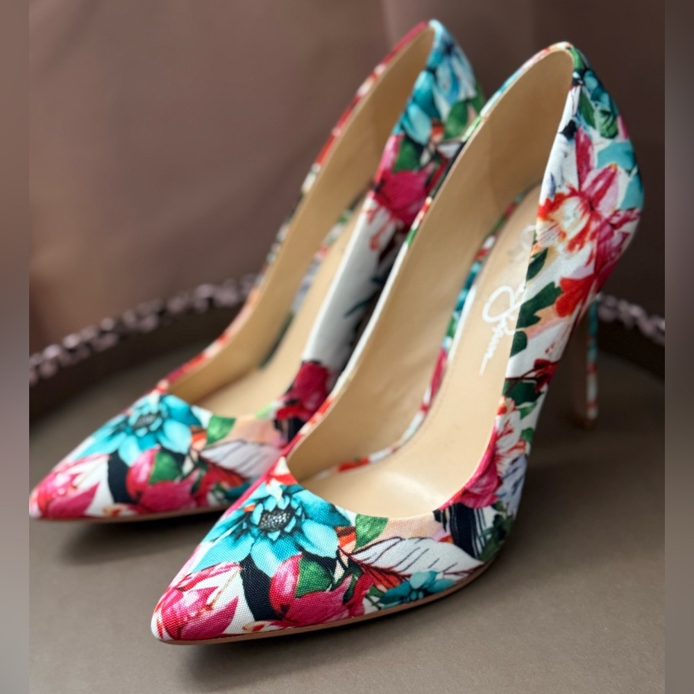 Jessica Simpson Multicolor Floral Heels